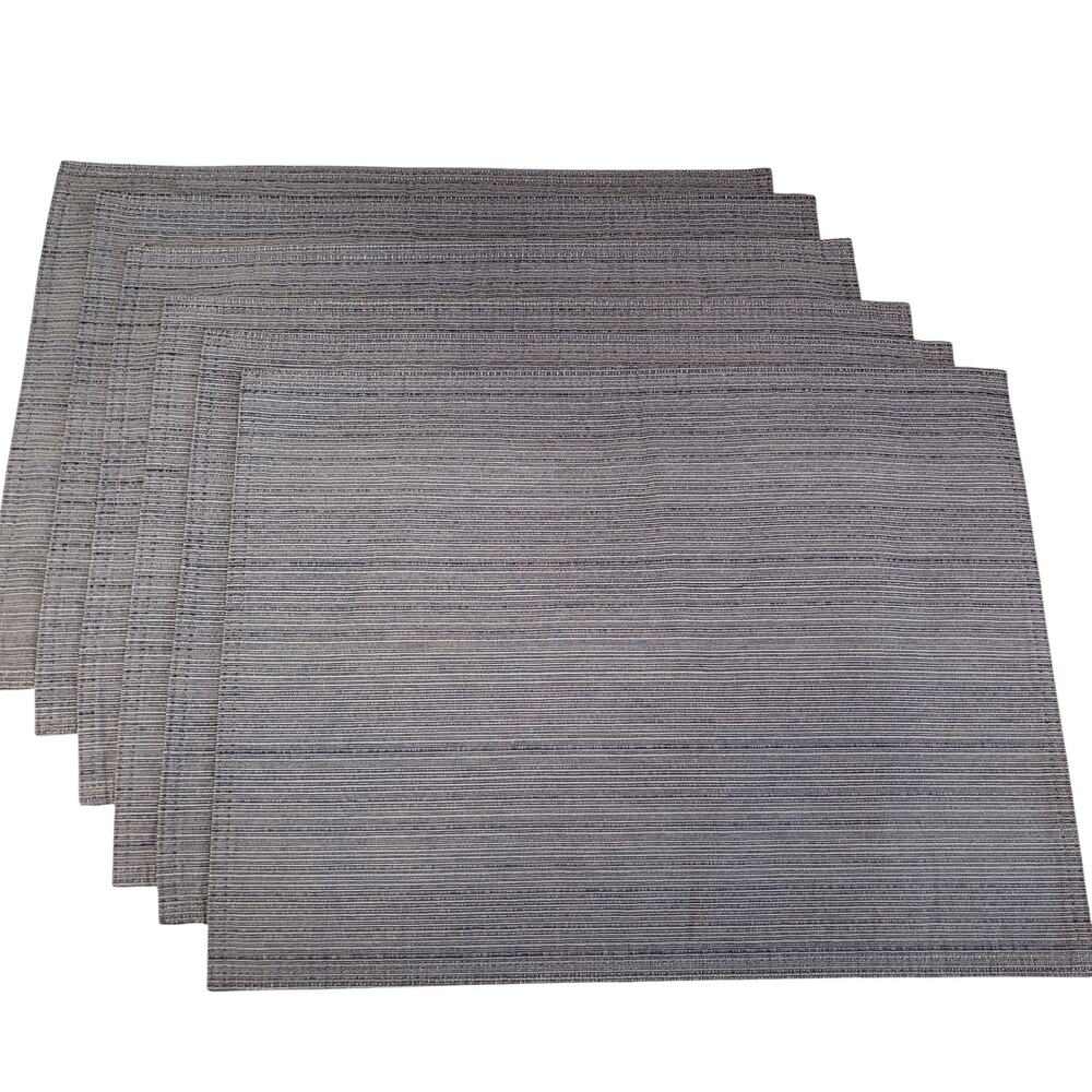Slate Blue Woven Placemats Stain and Water Resistant Reversible 18" x 14"